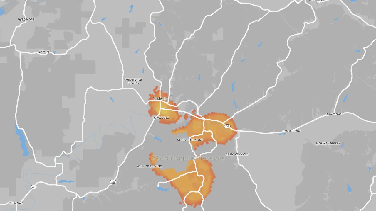 Bike Grade map of 47448, IN