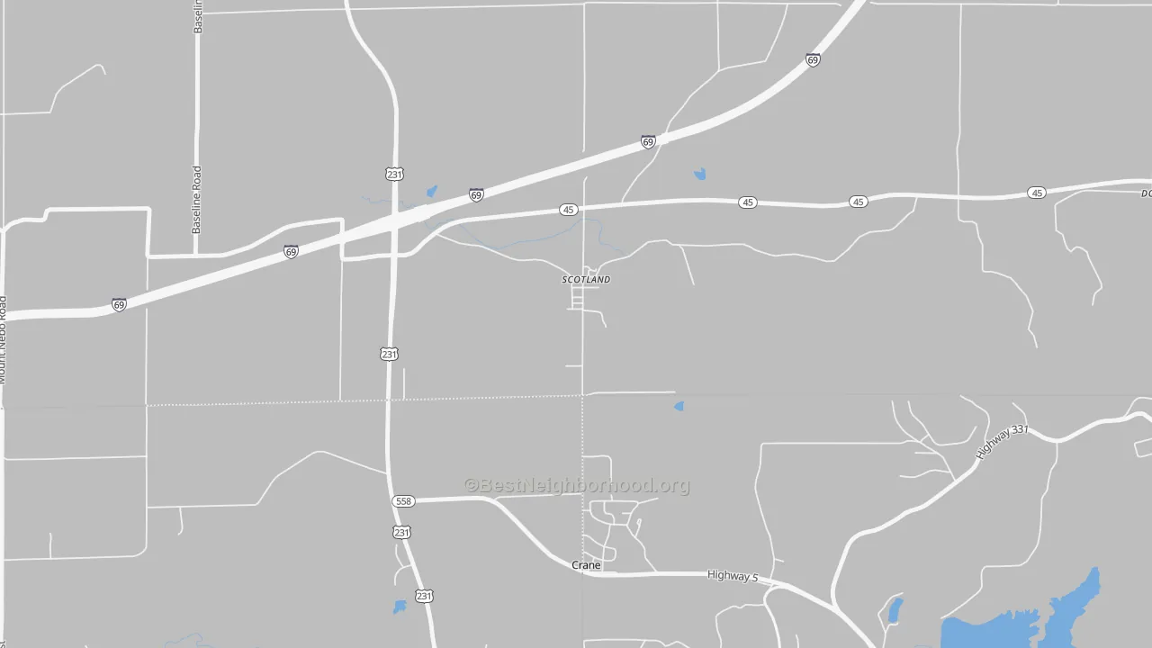 Bike Grade map of 47457, IN