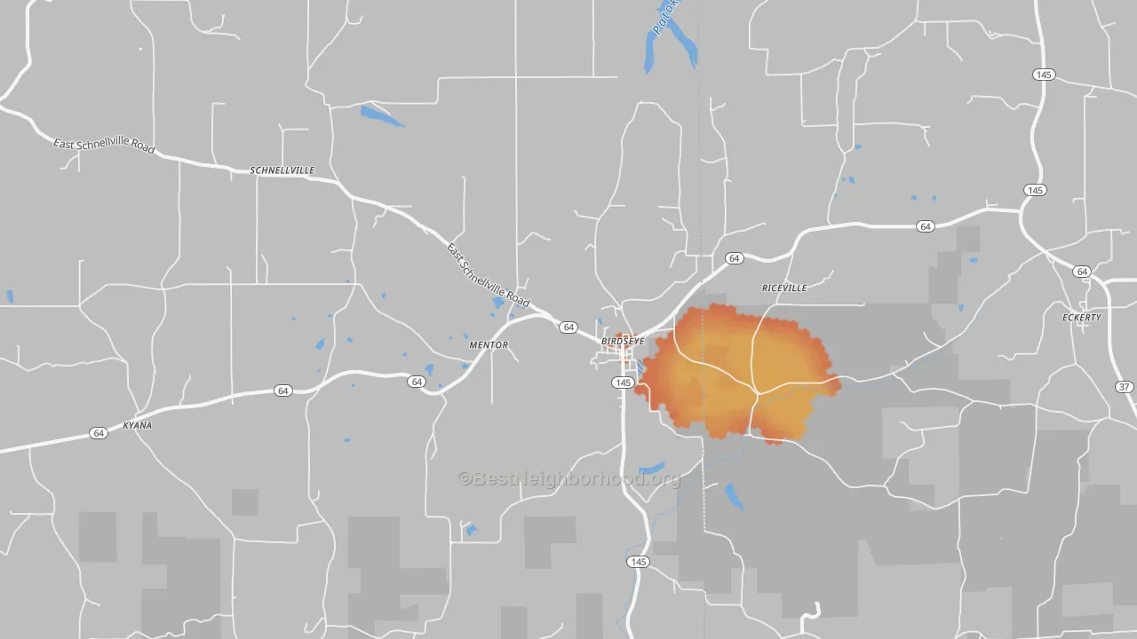 Bike Grade map of 47513, IN