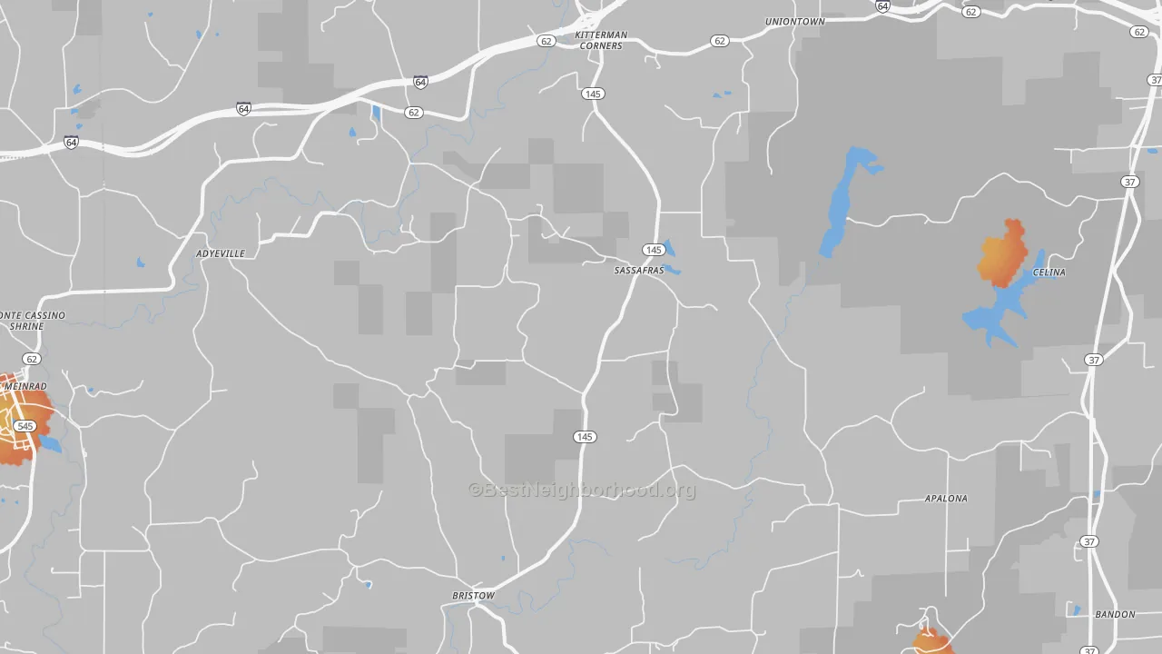 Bike Grade map of 47515, IN