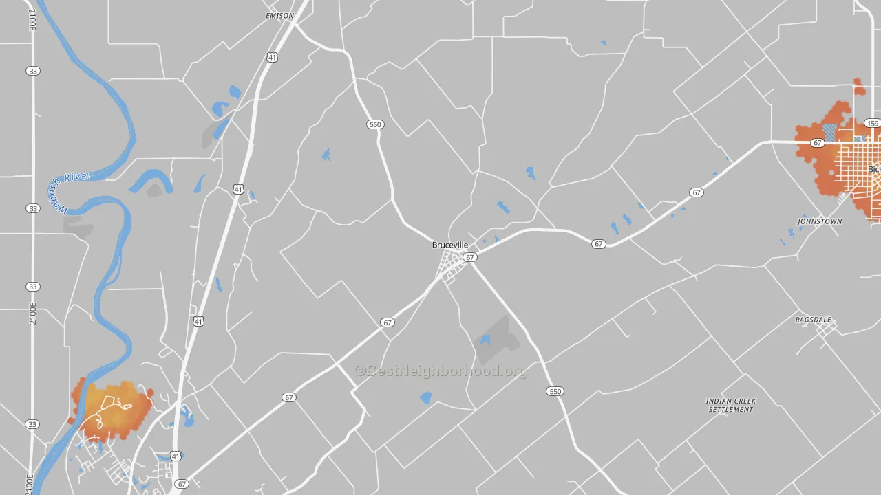Bike Grade map of 47516, IN