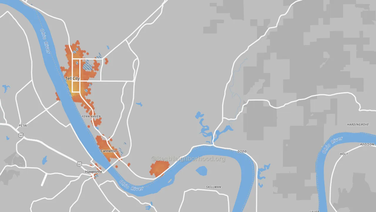 Bike Grade map of 47520, IN
