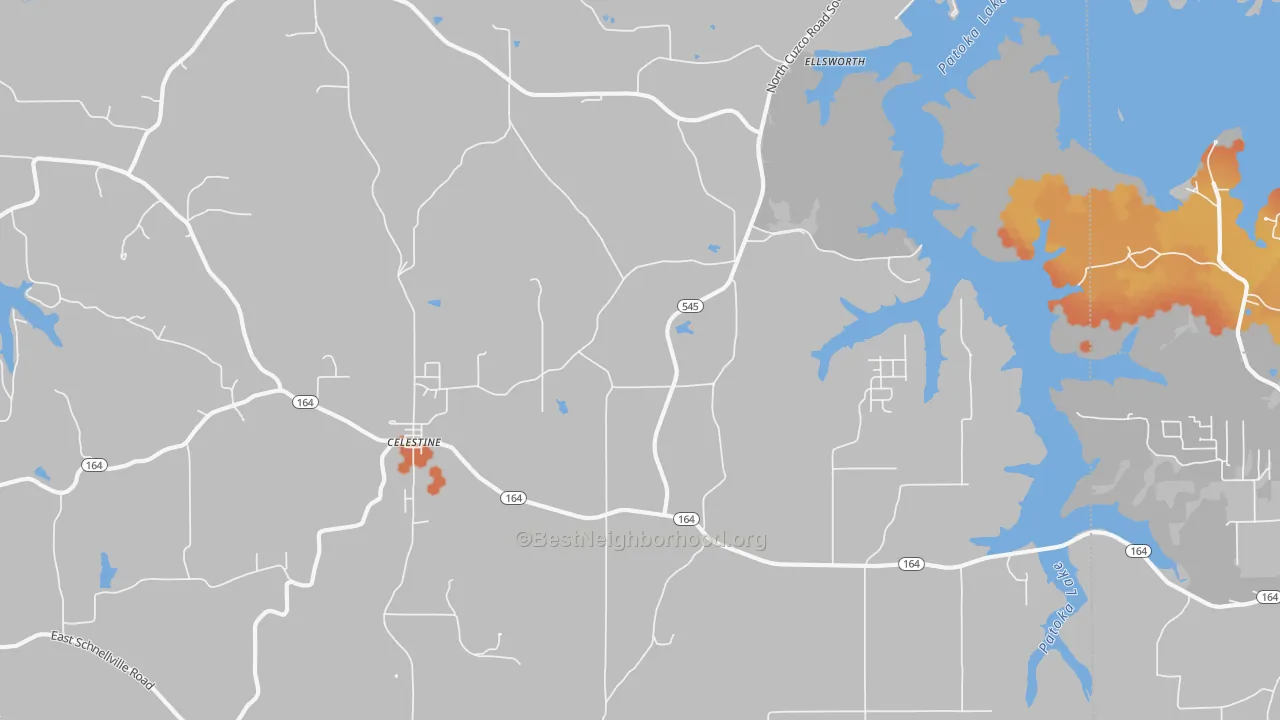 Bike Grade map of 47521, IN