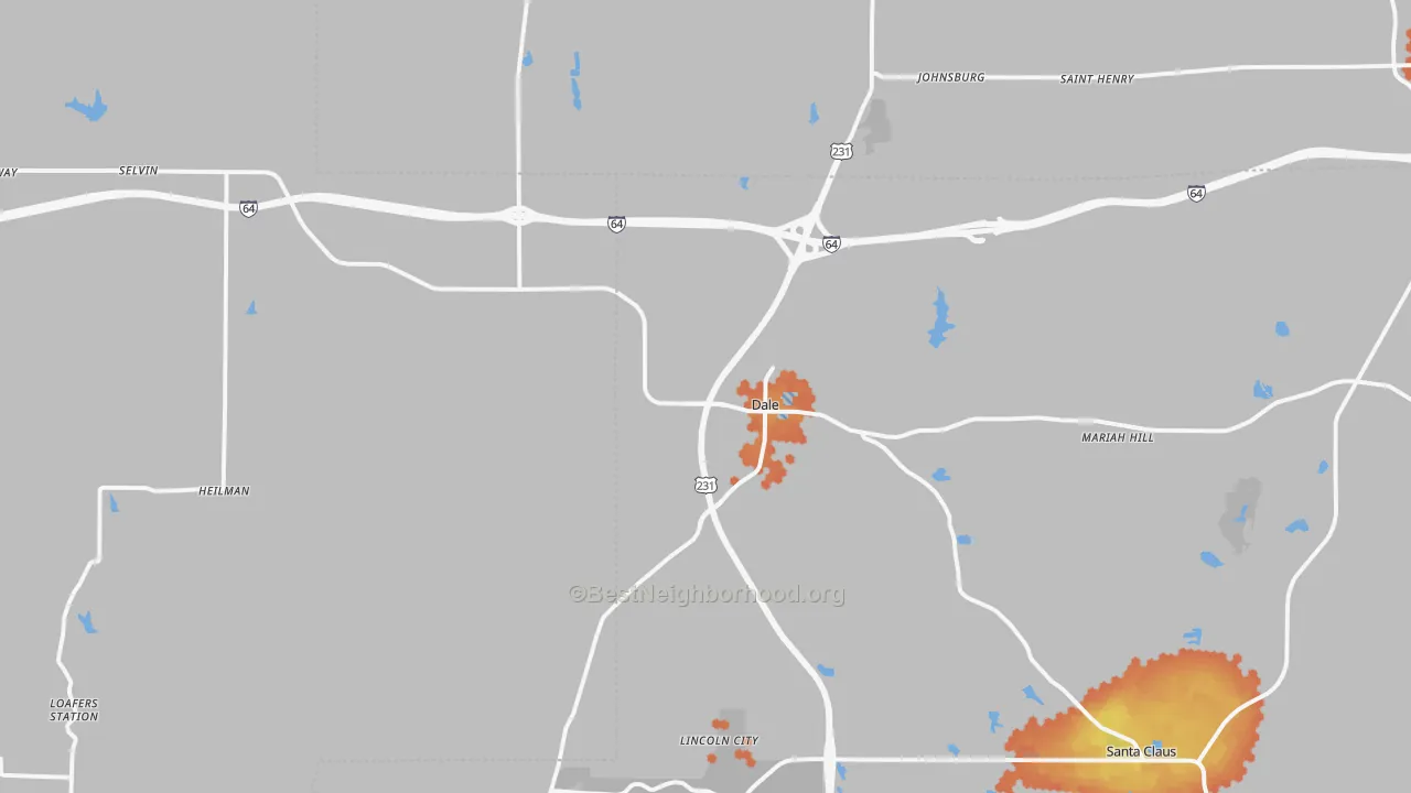 Bike Grade map of 47523, IN