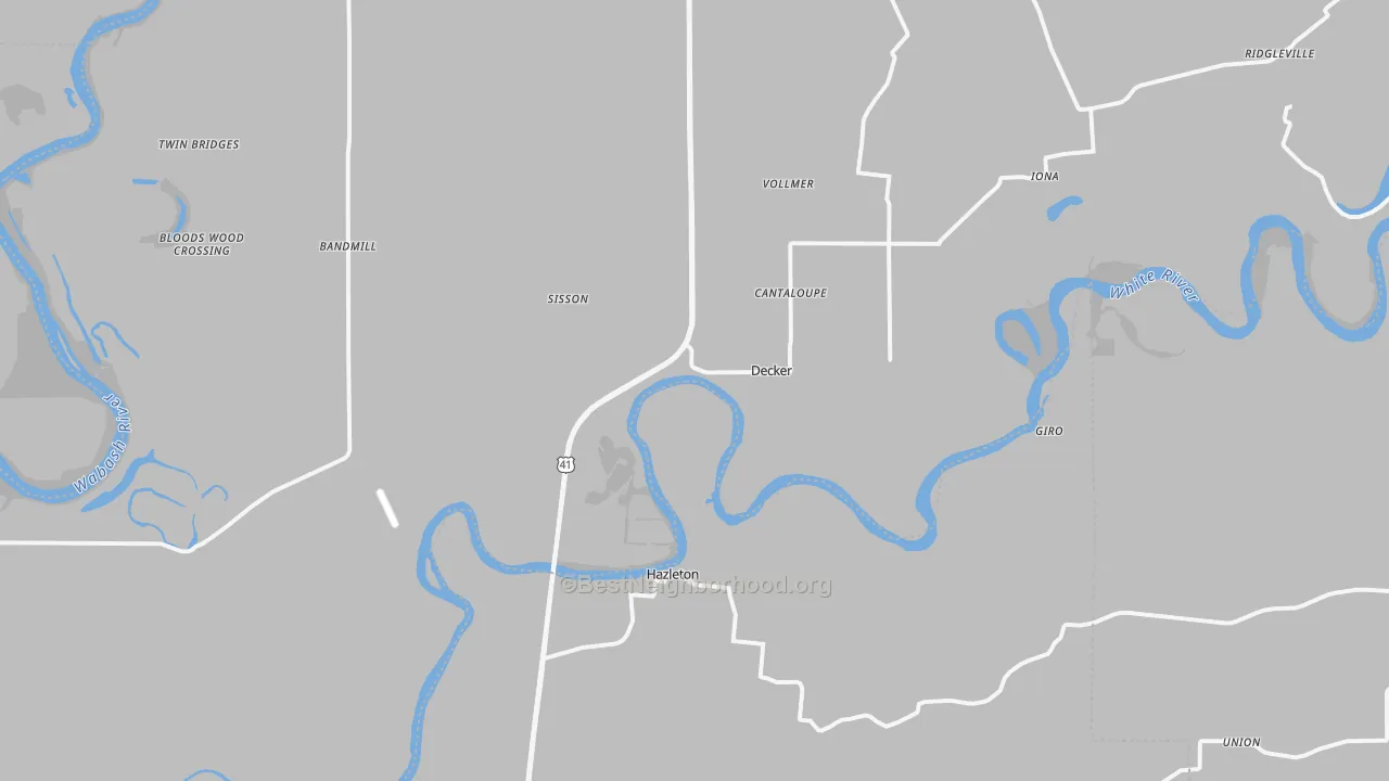 Bike Grade map of 47524, IN
