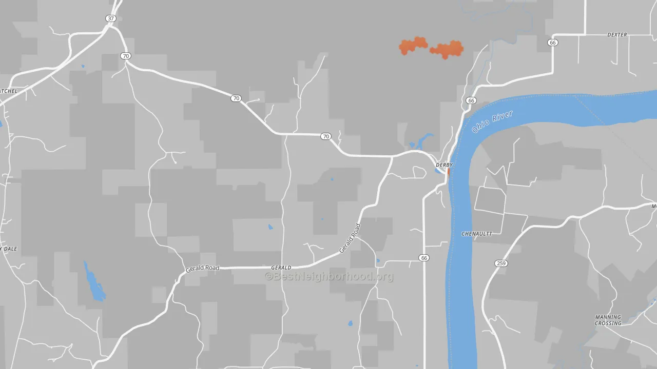 Bike Grade map of 47525, IN