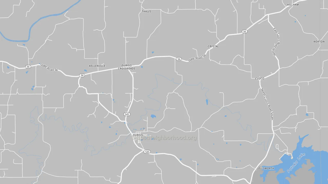 Bike Grade map of 47527, IN