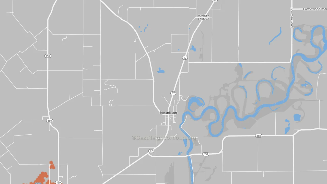 Bike Grade map of 47528, IN