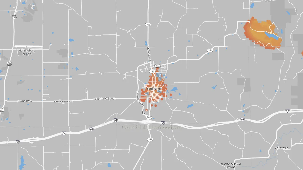 Bike Grade map of 47532, IN