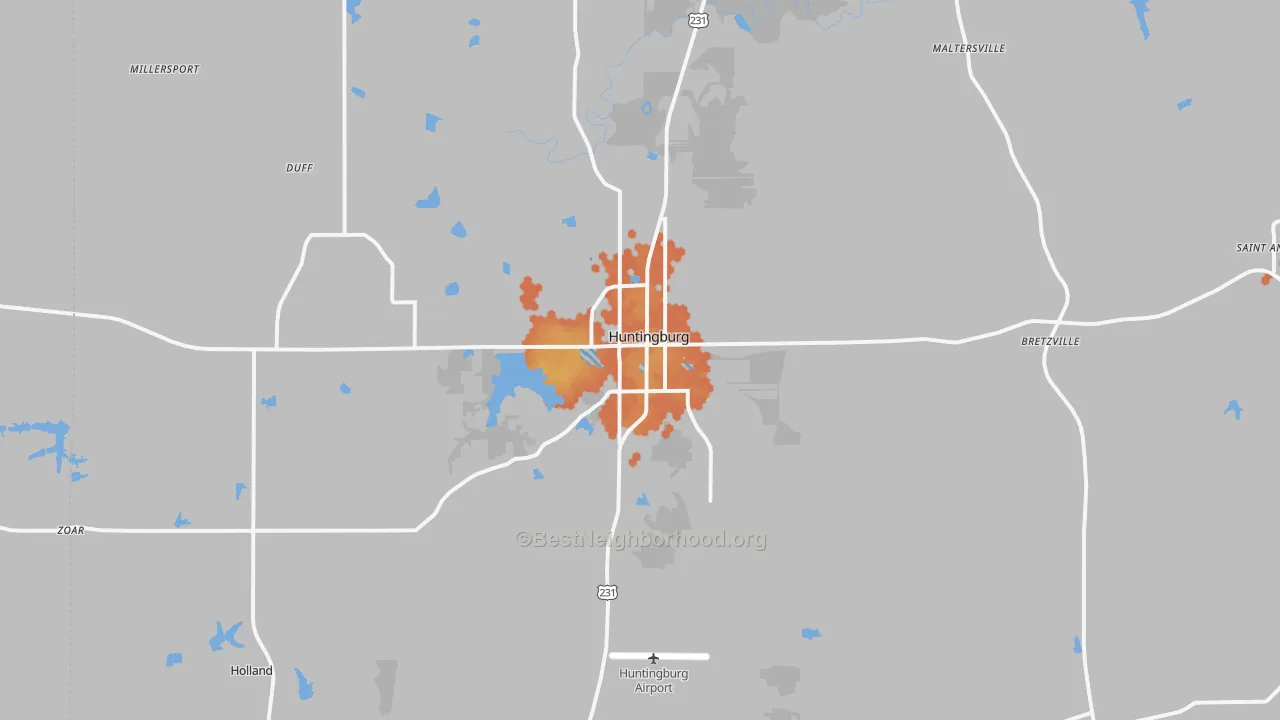 Bike Grade map of 47542, IN