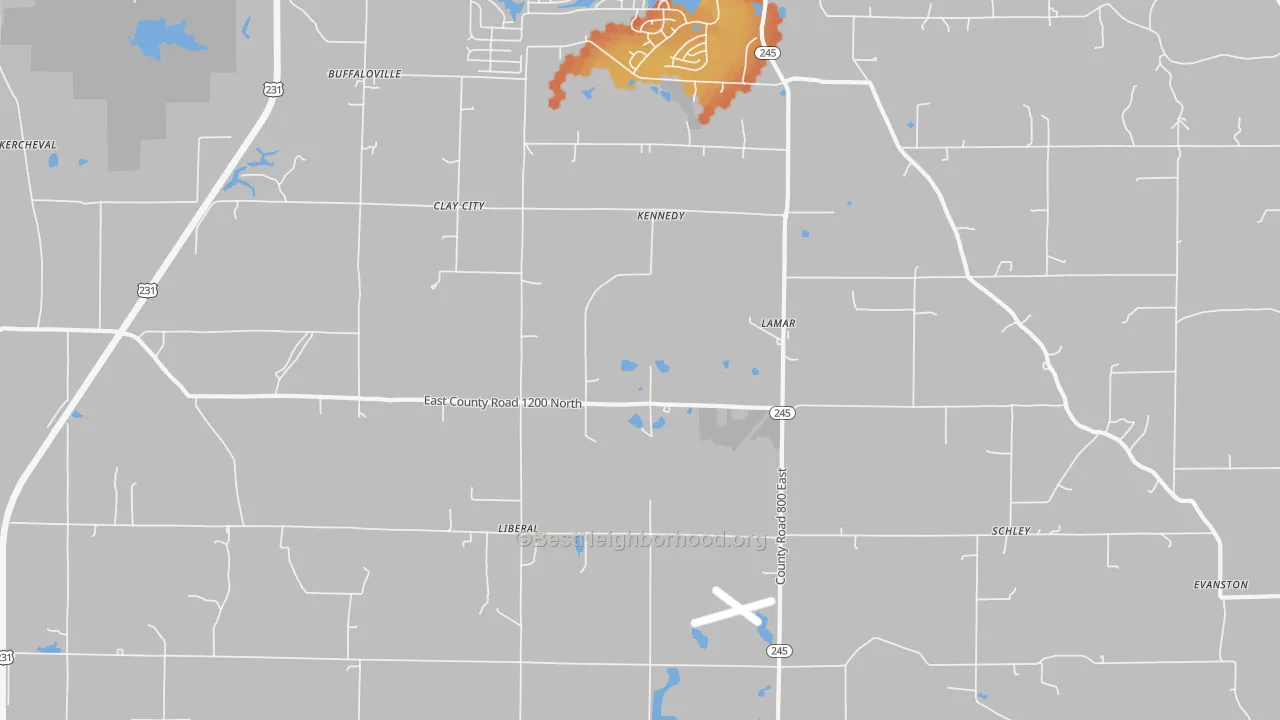 Bike Grade map of 47550, IN