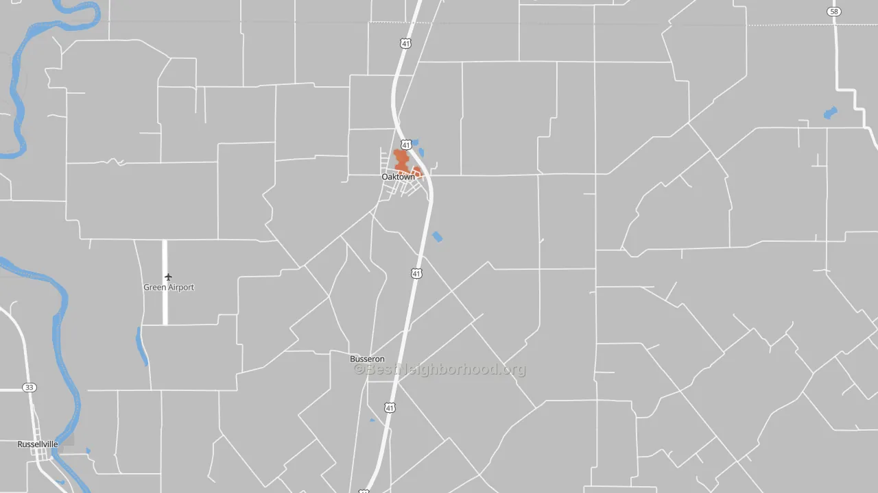 Bike Grade map of 47561, IN