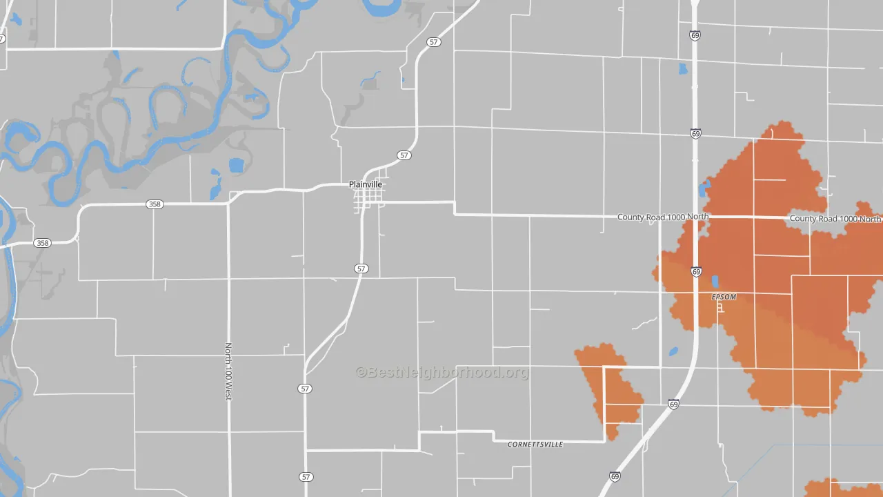 Bike Grade map of 47568, IN