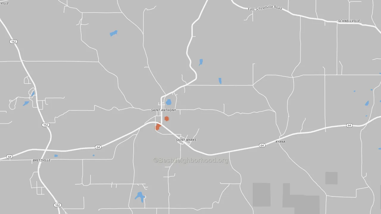 Bike Grade map of 47575, IN