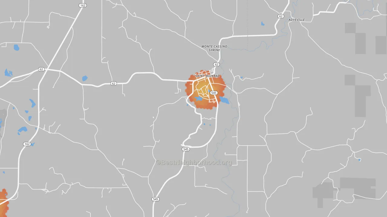 Bike Grade map of 47577, IN