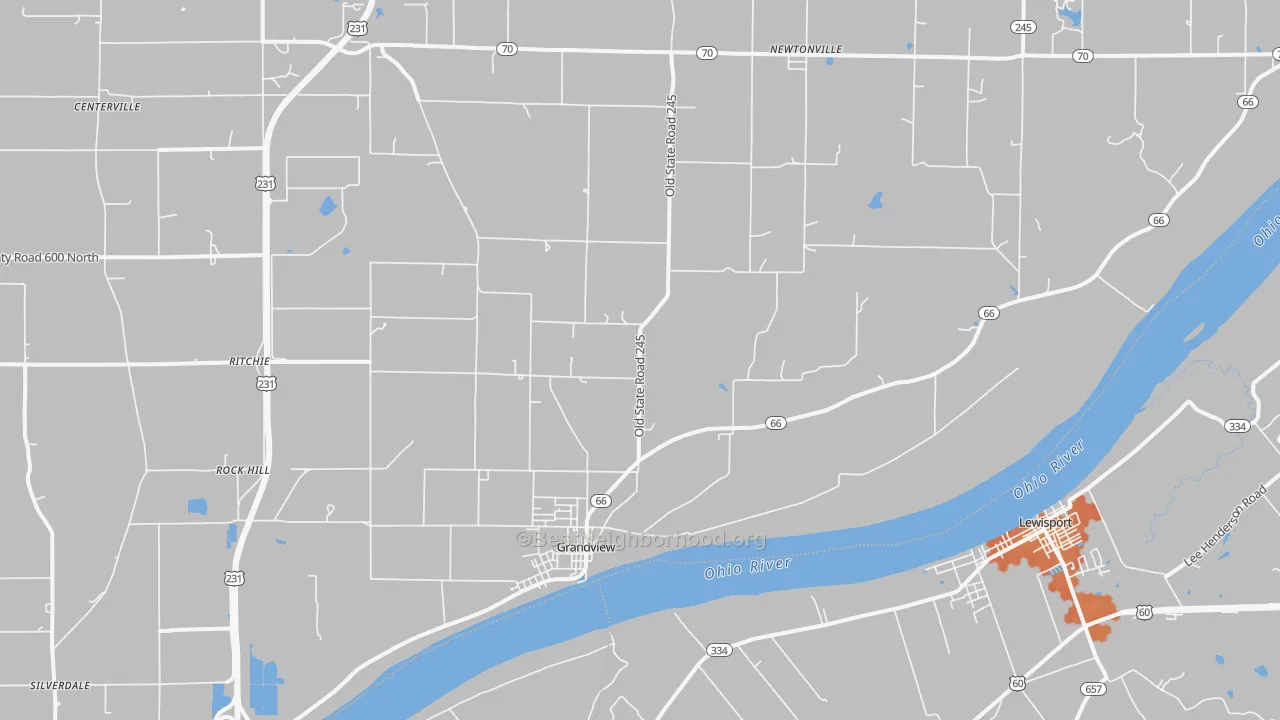 Bike Grade map of 47615, IN