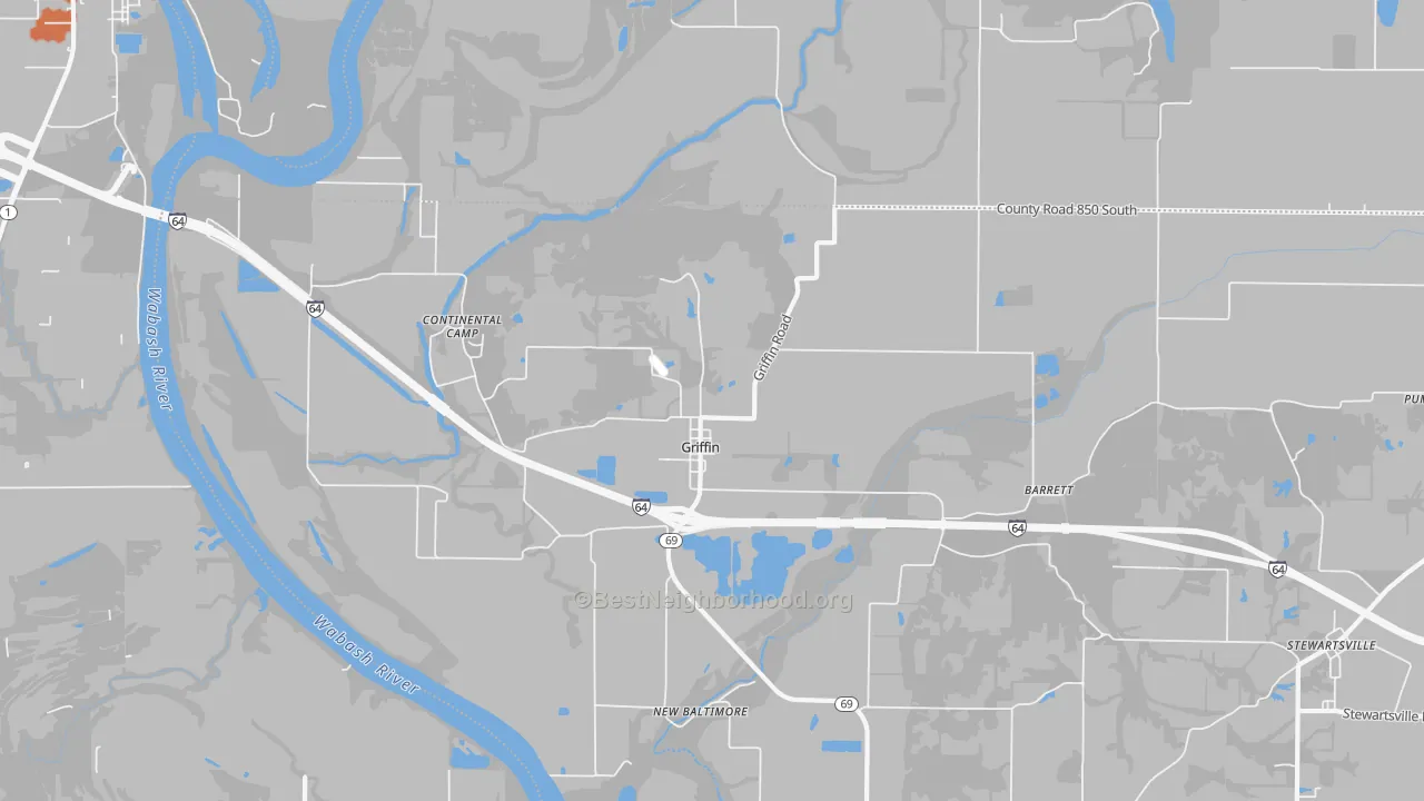 Bike Grade map of 47616, IN