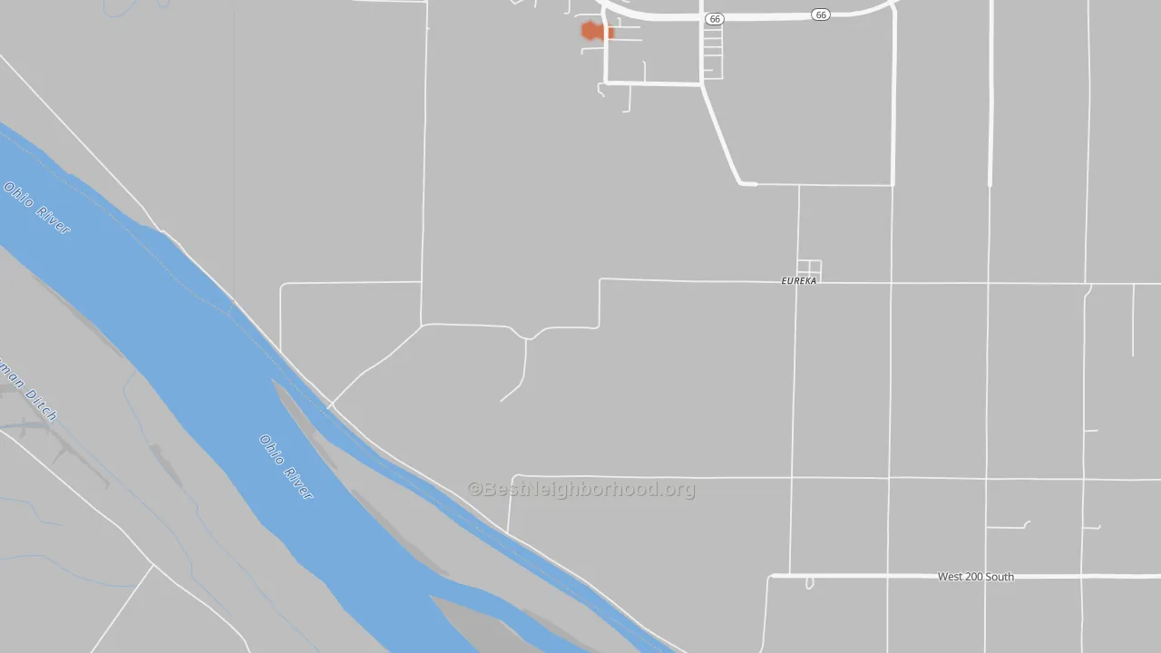 Bike Grade map of 47617, IN