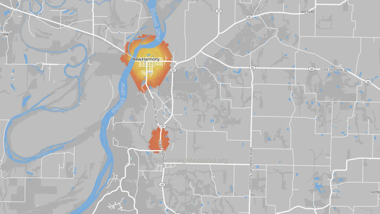 Bike Grade map of 47631, IN