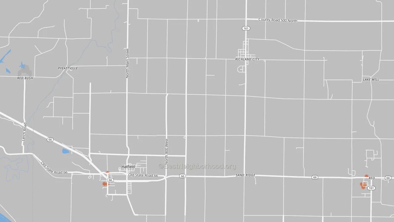 Bike Grade map of 47634, IN