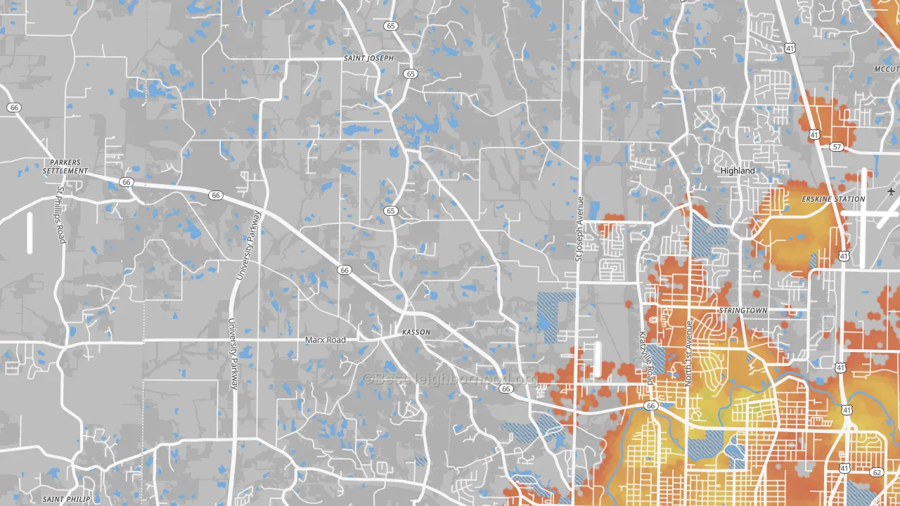 Bike Grade map of 47720, IN