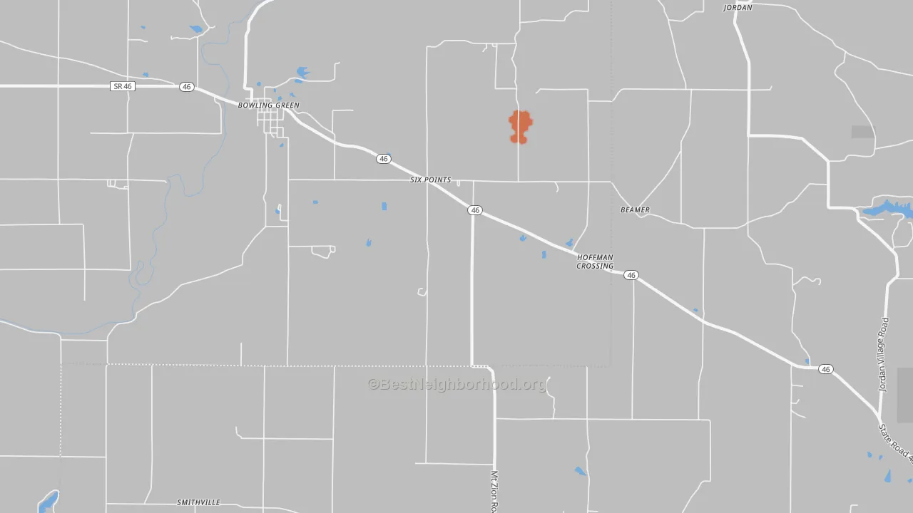 Bike Grade map of 47833, IN