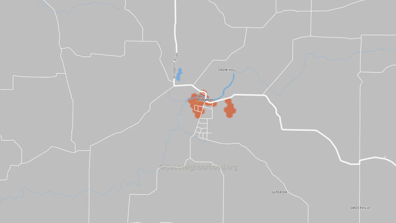 Bike Grade map of 47836, IN