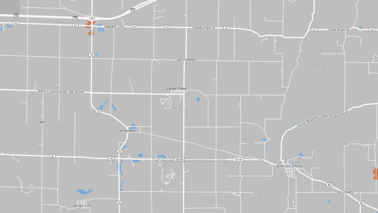 Bike Grade map of 47840, IN