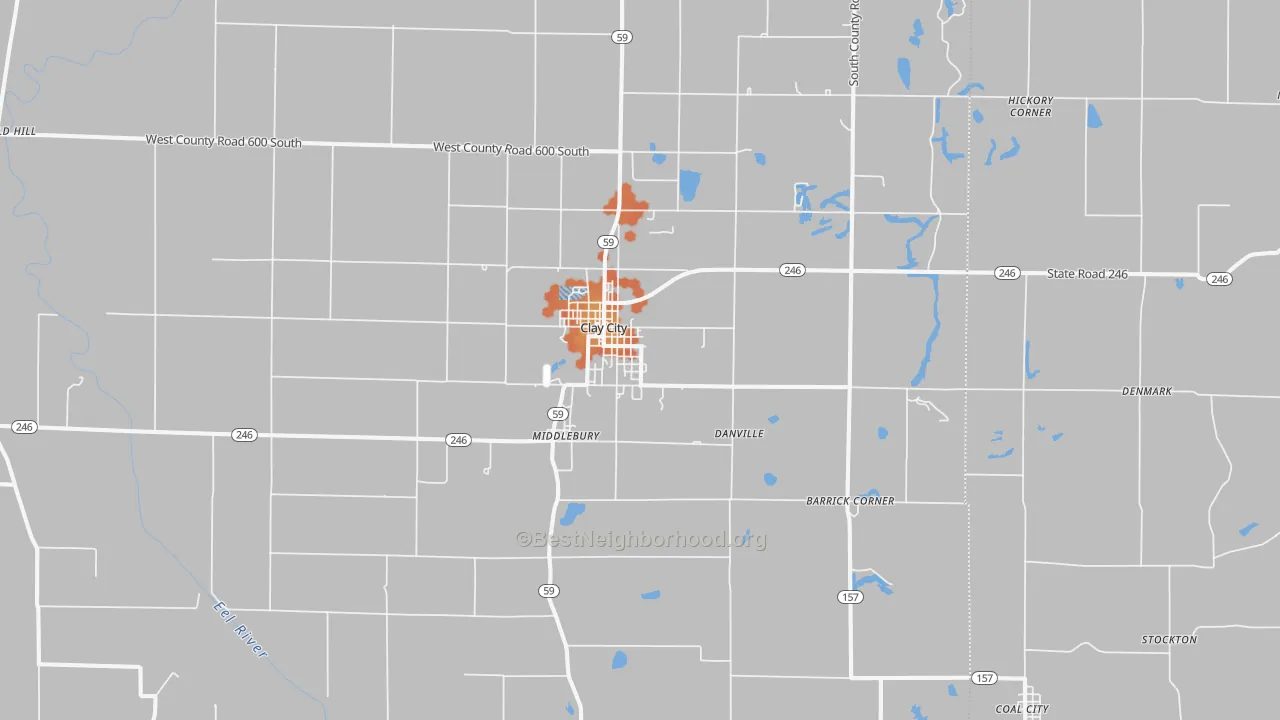 Bike Grade map of 47841, IN