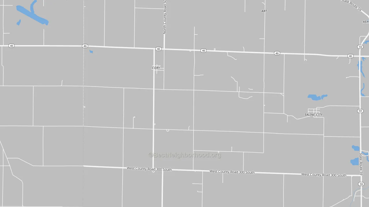 Bike Grade map of 47846, IN