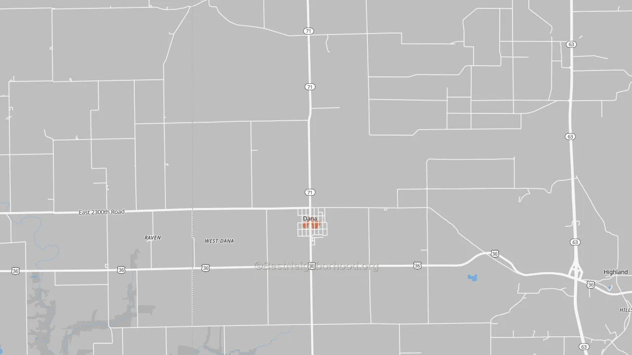 Bike Grade map of 47847, IN