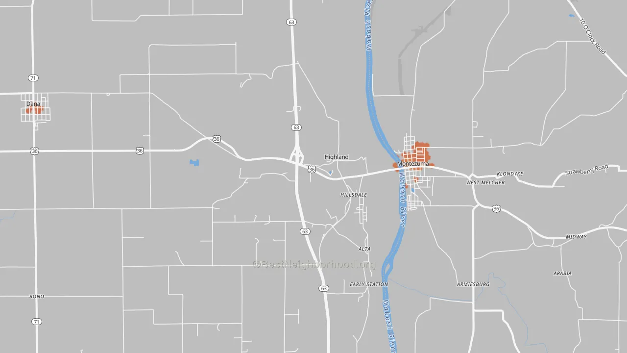Bike Grade map of 47854, IN