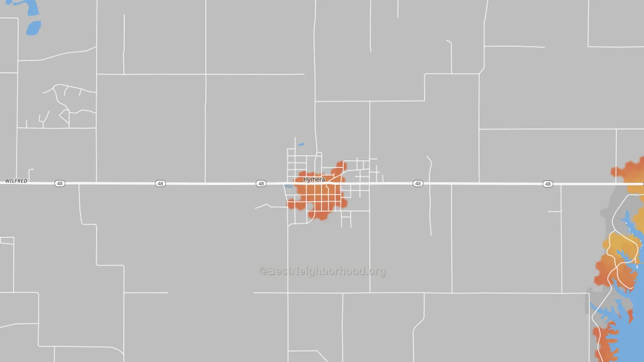 Bike Grade map of 47855, IN
