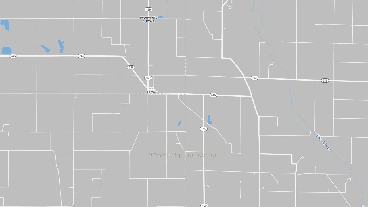 Bike Grade map of 47858, IN