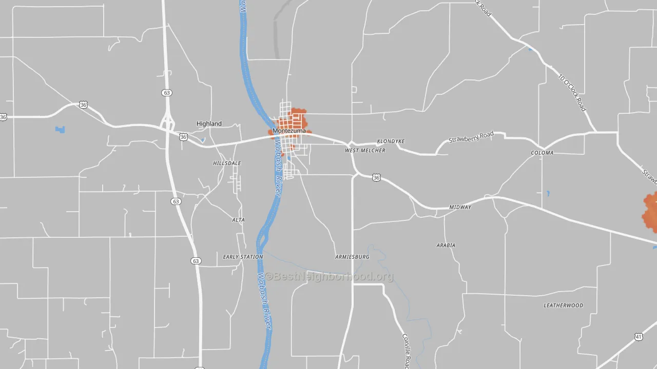 Bike Grade map of 47862, IN