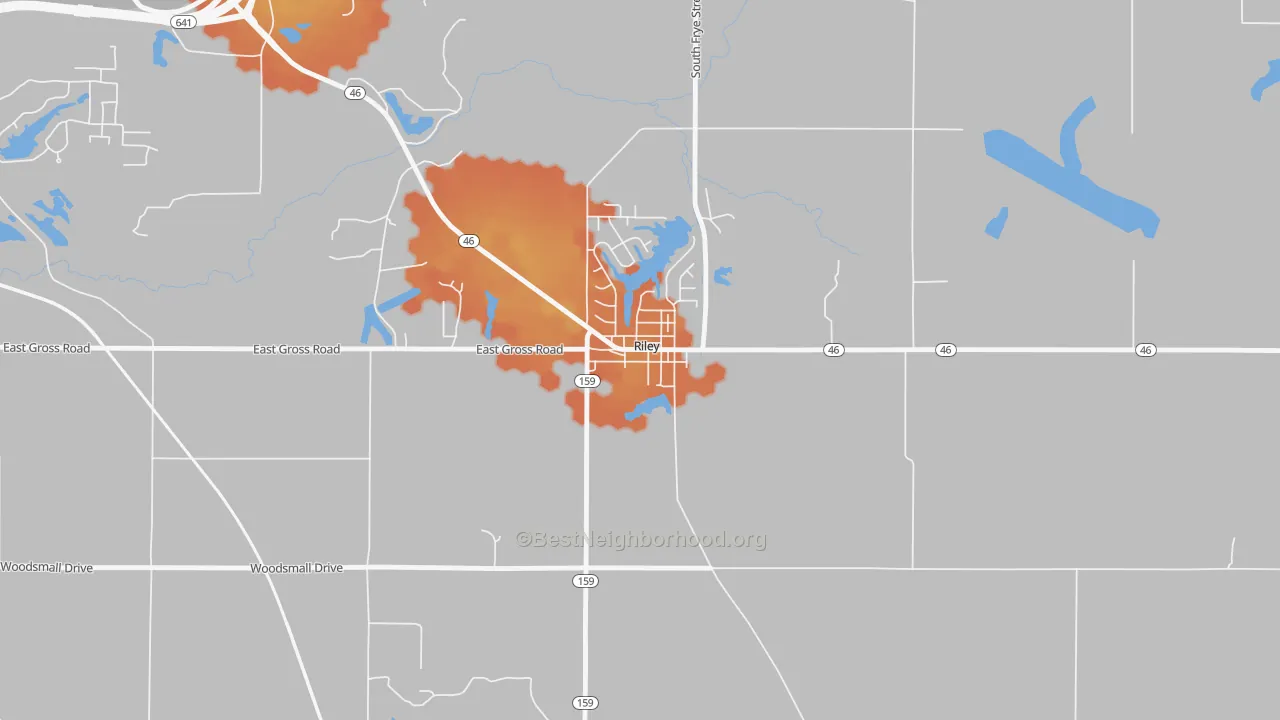 Bike Grade map of 47871, IN