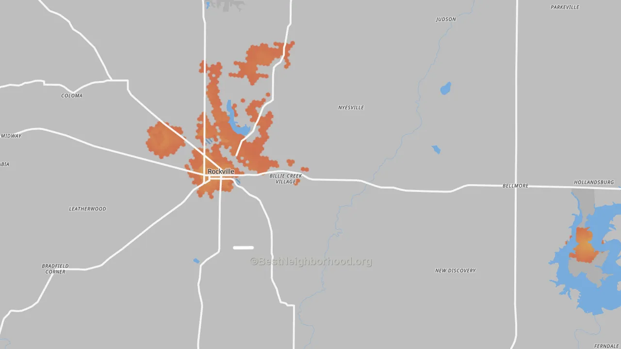 Bike Grade map of 47872, IN