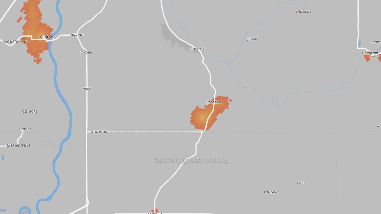 Bike Grade map of 47874, IN