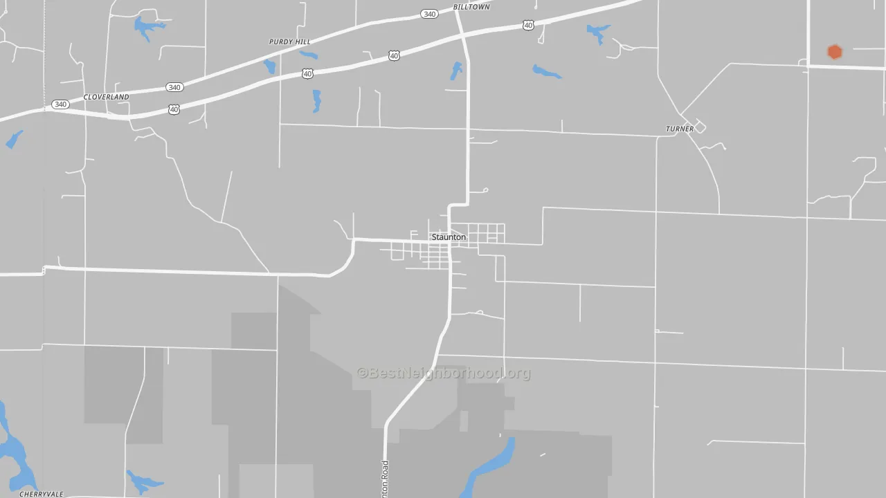 Bike Grade map of 47881, IN