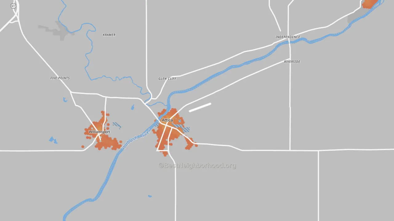 Bike Grade map of 47918, IN