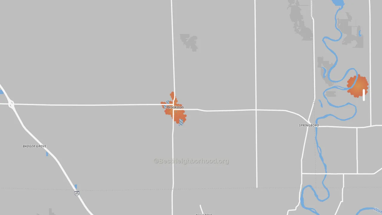 Bike Grade map of 47923, IN