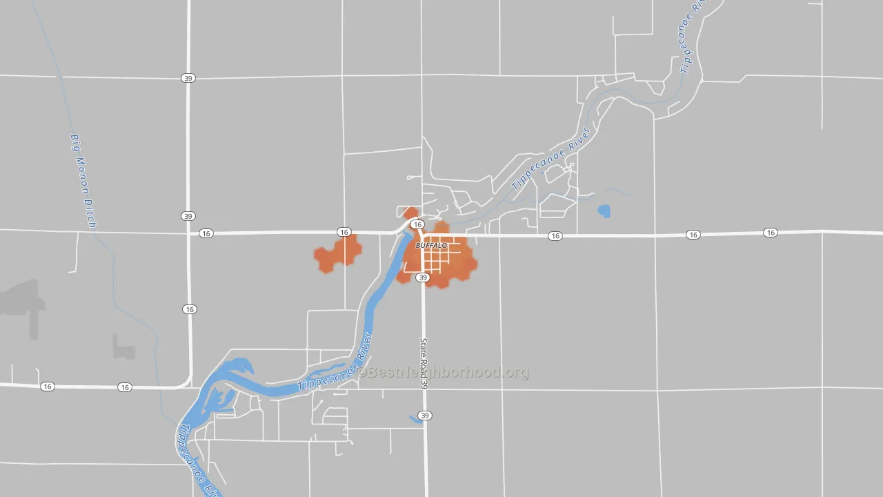 Bike Grade map of 47925, IN