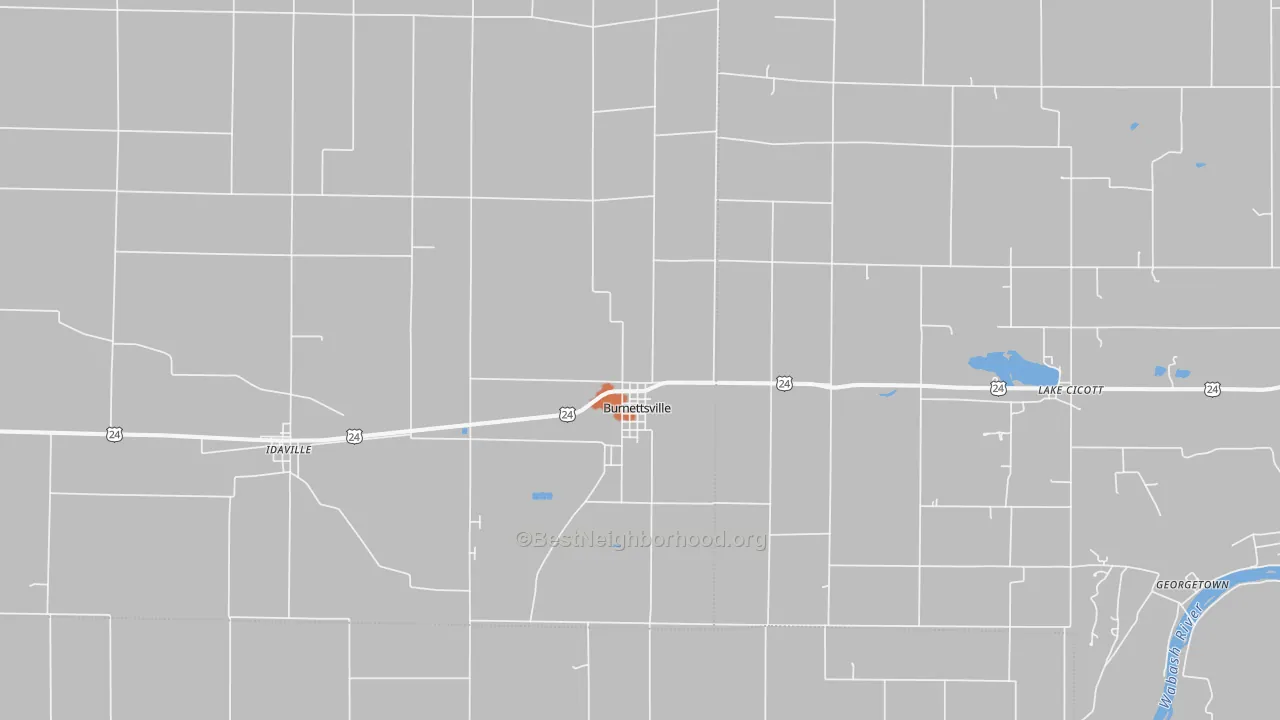 Bike Grade map of 47926, IN