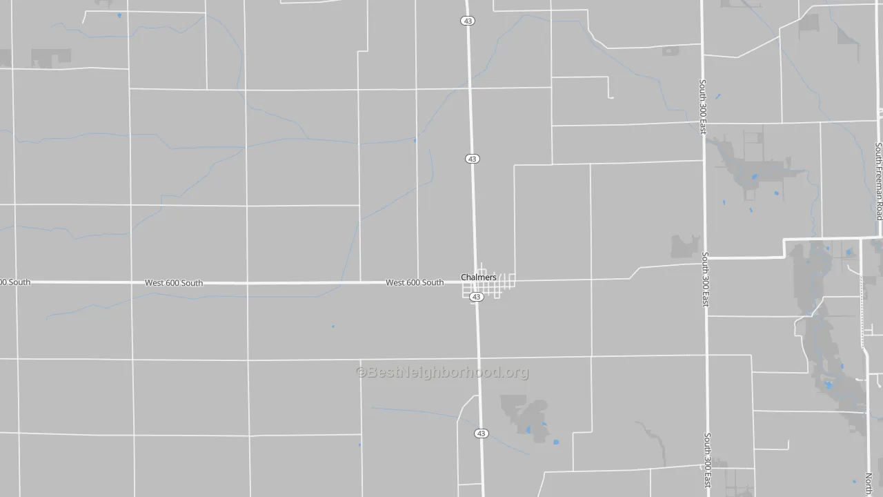Bike Grade map of 47929, IN