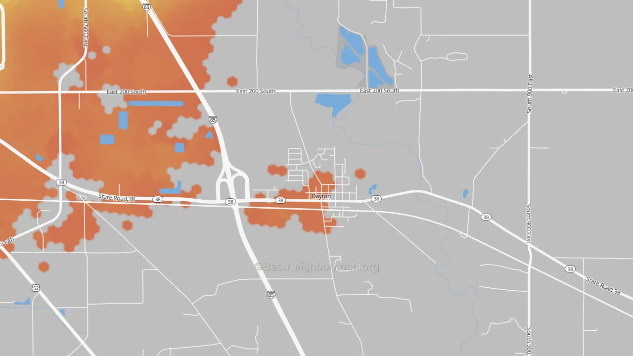 Bike Grade map of 47941, IN