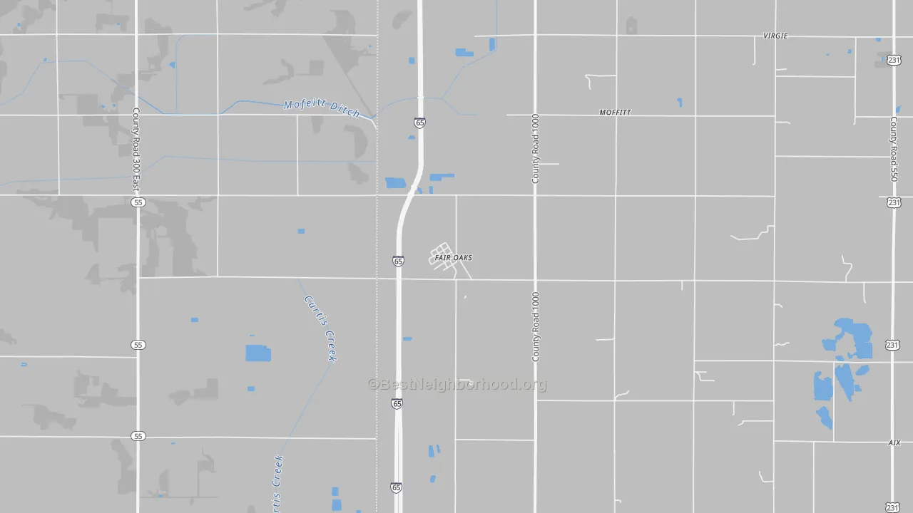 Bike Grade map of 47943, IN
