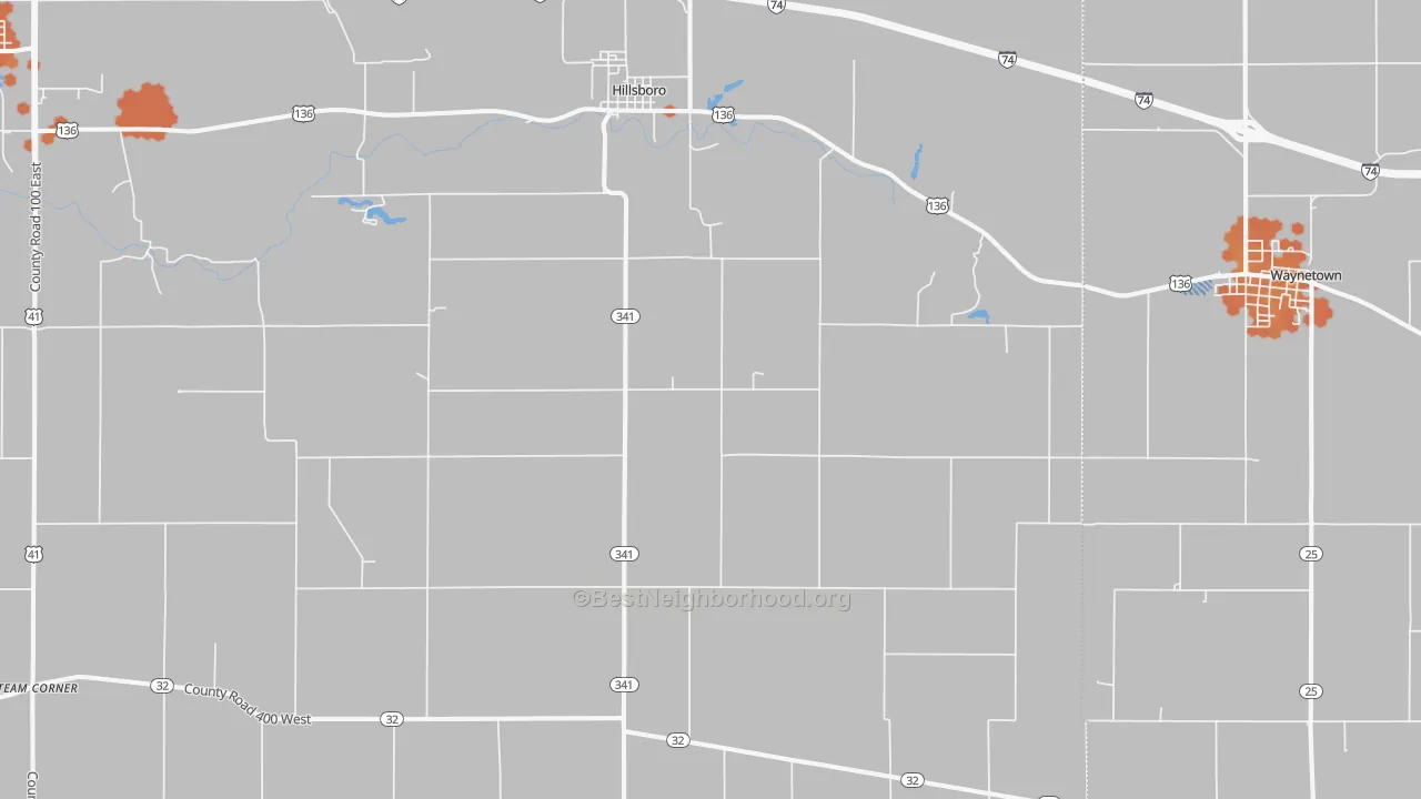 Bike Grade map of 47949, IN