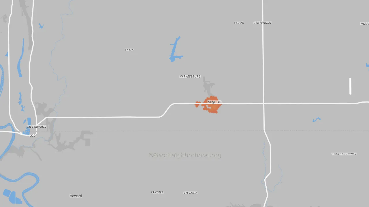 Bike Grade map of 47952, IN