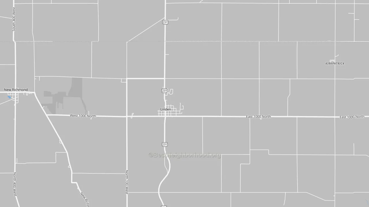 Bike Grade map of 47955, IN