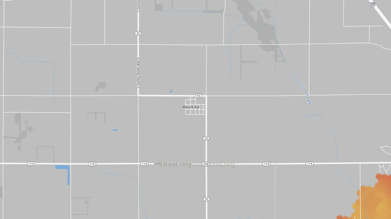 Bike Grade map of 47964, IN